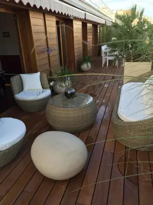 Coin salon dans l'établissement Air conditioned apartment 78 m2, Terrace 50m2
