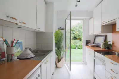 Cuisine ou kitchenette dans l'établissement Havre de Paix
