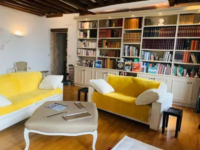Coin salon dans l'établissement Lux Apartment Marais Temple