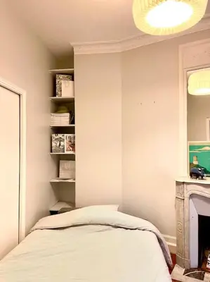 Un ou plusieurs lits dans un hébergement de l'établissement Apartment Paris - Tour Eiffel - Bail Mobilité