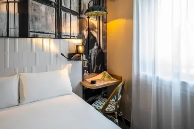 Un ou plusieurs lits dans un hébergement de l'établissement ibis Styles Paris Porte de Pantin Philharmonie