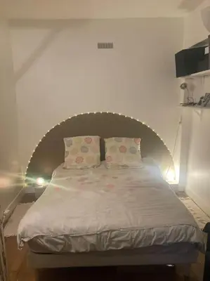 Un ou plusieurs lits dans un hébergement de l'établissement Appart charmant à Montmartre
