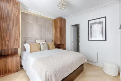 Un ou plusieurs lits dans un hébergement de l'établissement Stunning 1 bedroom for 4 near Montparnasse