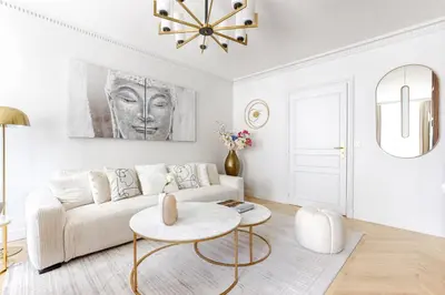 Coin salon dans l'établissement Stunning 2 bedroom at Montparnasse