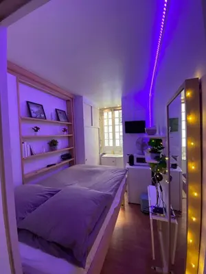 Un ou plusieurs lits dans un hébergement de l'établissement Cute little apartment
