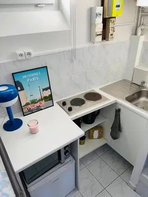 Cuisine ou kitchenette dans l'établissement Place à quelques pas du Musée du Louvre au Centre de Paris