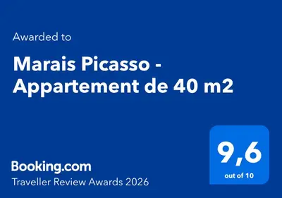 Certificat, récompense, panneau ou autre document affiché dans l'établissement Marais Picasso - Appartement de 40 m2