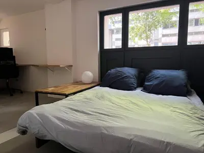 Un ou plusieurs lits dans un hébergement de l'établissement Rooms Buttes Chaumont Chambres Buttes Chaumont