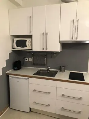 Cuisine ou kitchenette dans l'établissement Le Studio du Square