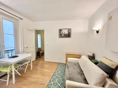 Coin salon dans l'établissement Paris Center Quarter Latin Nice 1 bedroom