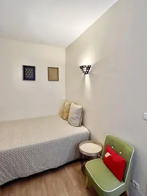 Coin salon dans l'établissement Paris Center Quarter Latin Nice 1 bedroom