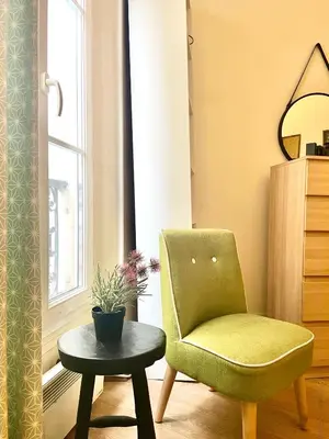 Coin salon dans l'établissement Paris Center Quarter Latin Nice 1 bedroom