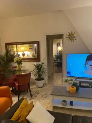Télévision ou salle de divertissement dans l'établissement Appartement meublé Paris 10e arrondissement