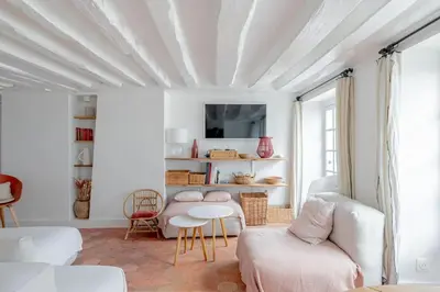 Télévision ou salle de divertissement dans l'établissement 3 rooms, view on Paris roofs chic & cosy - 70 m2