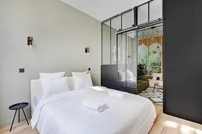 Un ou plusieurs lits dans un hébergement de l'établissement #2Bedroom#Cosy#Bastille#Voltaire#Paris11