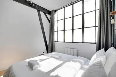 Un ou plusieurs lits dans un hébergement de l'établissement #2Bedroom#Cosy#Bastille#Voltaire#Paris11