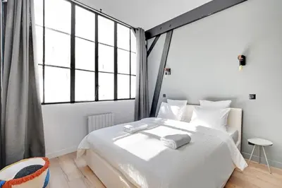 Un ou plusieurs lits dans un hébergement de l'établissement #2Bedroom#Cosy#Bastille#Voltaire#Paris11