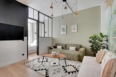 Coin salon dans l'établissement #2Bedroom#Cosy#Bastille#Voltaire#Paris11