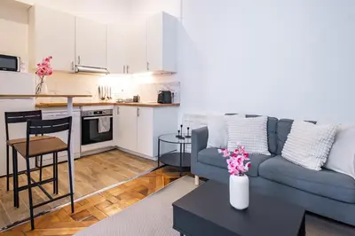 Cuisine ou kitchenette dans l'établissement Luxueux Appartement à Notre-Dame