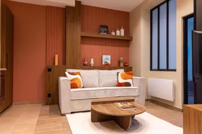 Coin salon dans l'établissement Elégance & Confort - 1BR 4P