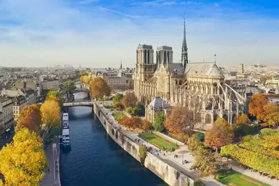 Vue générale sur Paris ou vue de la ville depuis l'appartement