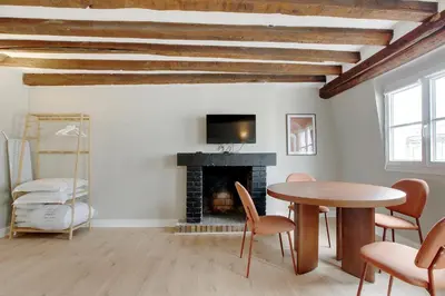 Télévision ou salle de divertissement dans l'établissement Stylish apartment in Le Marais
