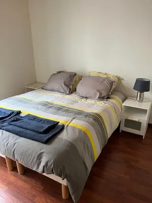 Un ou plusieurs lits dans un hébergement de l'établissement Appartement à Levallois