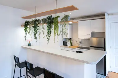 Cuisine ou kitchenette dans l'établissement Appartement Central Les Halles