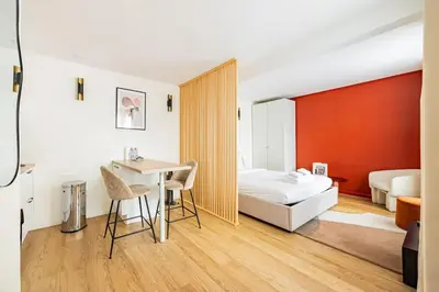 Un ou plusieurs lits dans un hébergement de l'établissement 11#Studio 2 pers#Bon Marché#St Germain#Paris 6