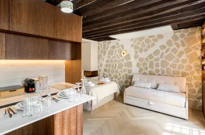 Un ou plusieurs lits dans un hébergement de l'établissement M1 - Magnificent Studio in Le Marais's Heart