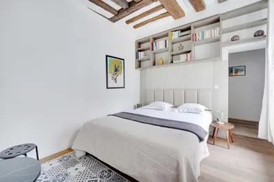 Un ou plusieurs lits dans un hébergement de l'établissement Classy studio - Marais Bastille