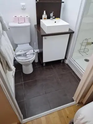 Salle de bains dans l'établissement belle appartement au canal de saint martin