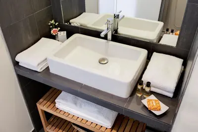 Salle de bains dans l'établissement Beauregard Design residence