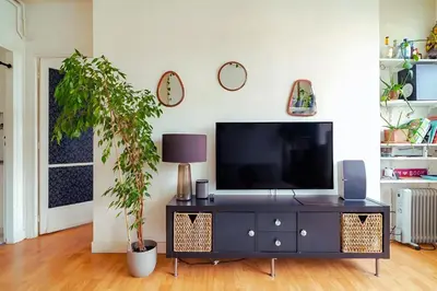 Télévision ou salle de divertissement dans l'établissement 2 pièces proche Palais des Congrès