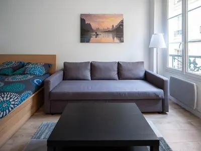 Coin salon dans l'établissement Flat 31m2 near Pompidou Center, Marais, les Halles, mobility lease only