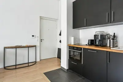 Cuisine ou kitchenette dans l'établissement Appartement Le Rostand