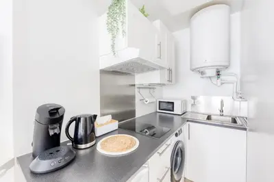 Cuisine ou kitchenette dans l'établissement Superbe appartement au Sud de Paris