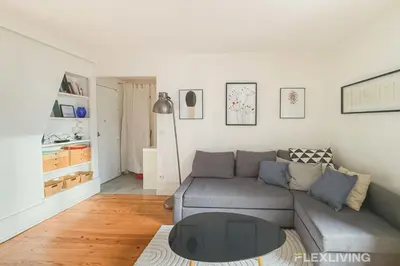 Coin salon dans l'établissement Flexliving - One bedroom - Houdon