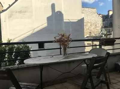 Balcon ou terrasse dans l'établissement 3 chambres terrasse et parking gratuit