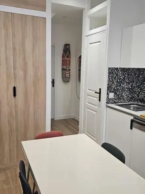 Cuisine ou kitchenette dans l'établissement chic Montmartre apartment