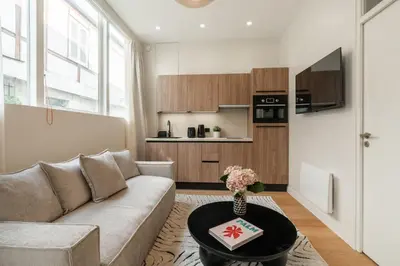 Cuisine ou kitchenette dans l'établissement Splendide appartement de luxe Saint-Germain
