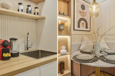 Cuisine ou kitchenette dans l'établissement Sublime apartment in the heart of Paris 4 people FBMAR1 by Studioprestige