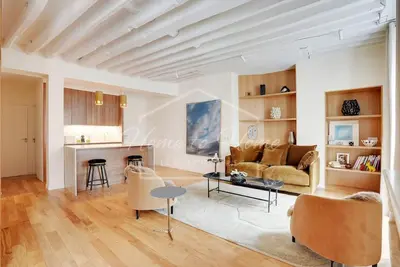 Coin salon dans l'établissement Le Marais Luxury & Charm 70m of Design