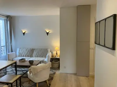Coin salon dans l'établissement Paris - Elégant Apt Rue Mouffetard - Prestation de Luxe