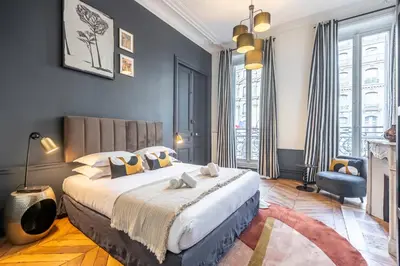 Un ou plusieurs lits dans un hébergement de l'établissement Sweett - Rue Saint-Lazare