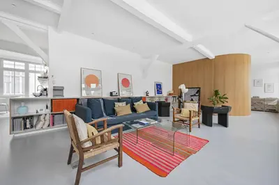 Coin salon dans l'établissement 145 sq meter Loft with AC