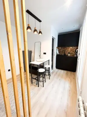 Coin salon dans l'établissement Studio moderne - Canal St Martin