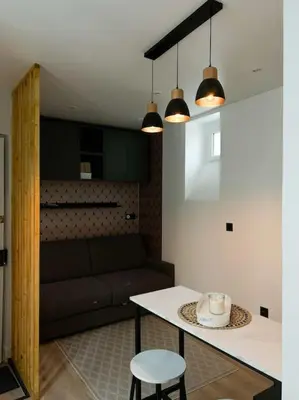 Coin salon dans l'établissement Studio moderne - Canal St Martin