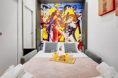 Un ou plusieurs lits dans un hébergement de l'établissement Bluestay 74 - Superb apartment