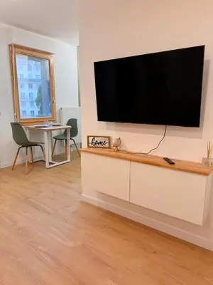 Télévision ou salle de divertissement dans l'établissement Grand studio neuf Bagneux proche transport métro 4 Paris
